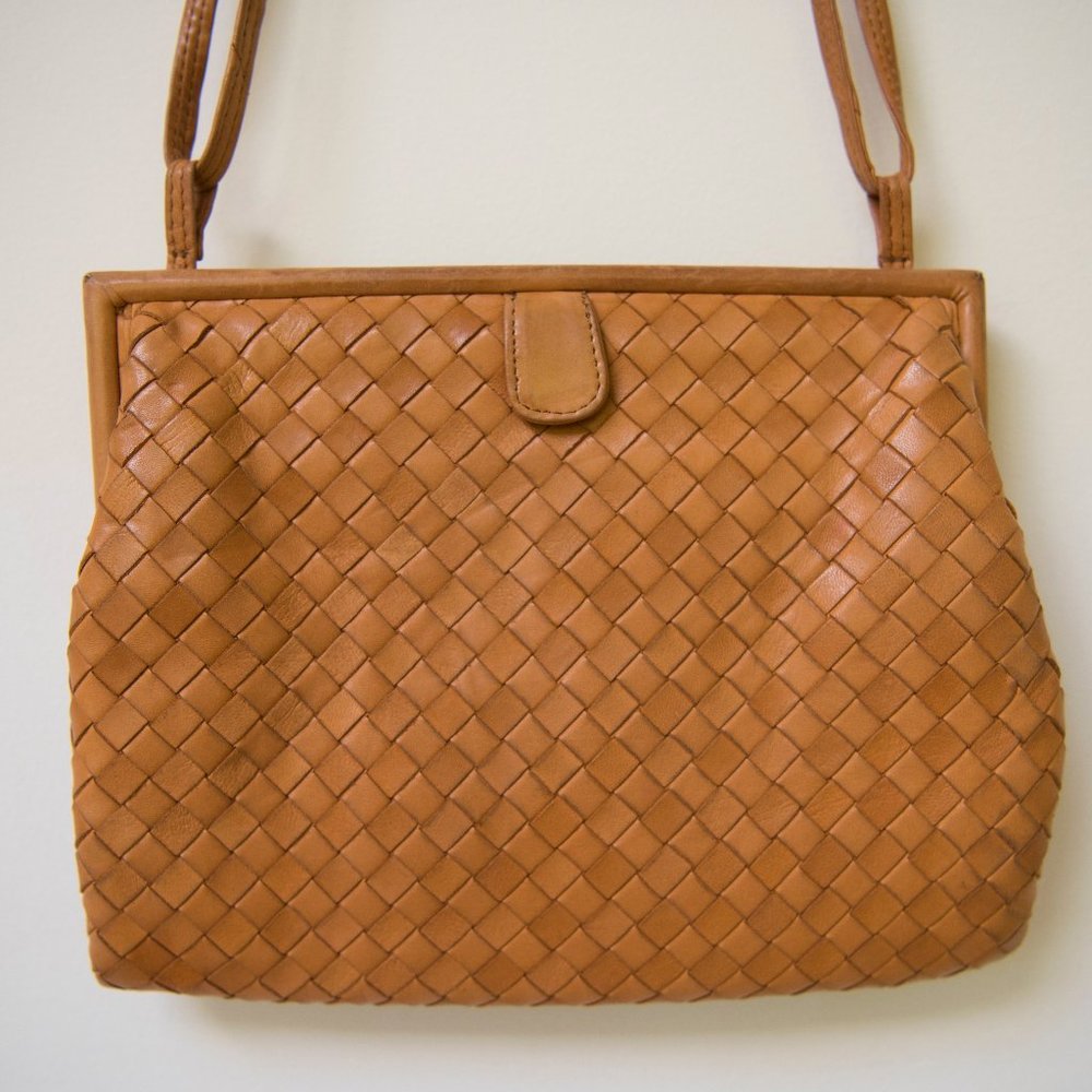 Bottega Veneta Auth Intrecciato Leather Bag